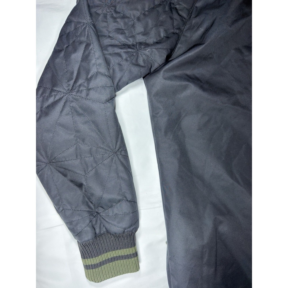 Burton Men's Hooded Jacket Black Olive Green Full Zip Quilted Sleeves Size XS - Picture 8 of 9
